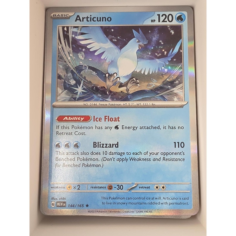 Articuno 144/165 Rare 151 Pokemon Reverse Holo Near Mint